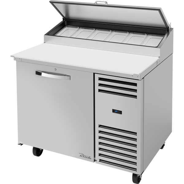 True TPP-AT-44-HC~SPEC3 Solid Door Pizza Prep Table with Angled Top Spec Package 3