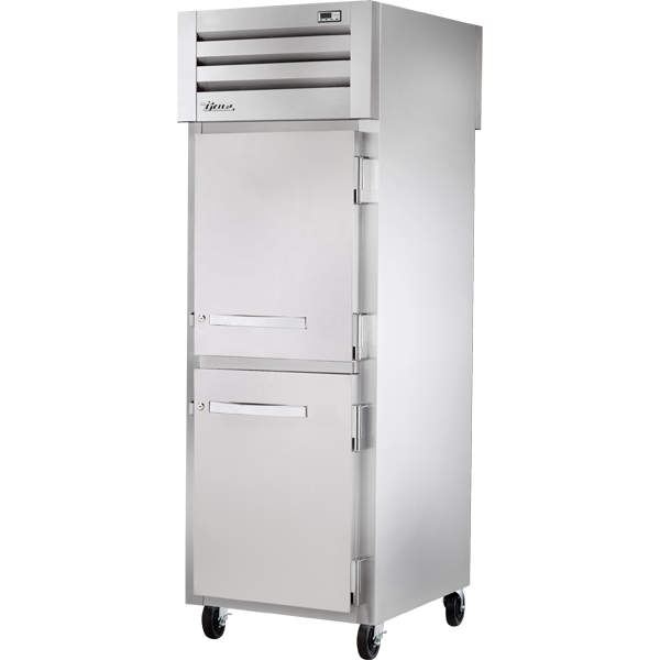 True STR1RPT-2HS-1S-HC Pass-Thru Solid Half Front/Solid Rear Swing Doors Refrigerator