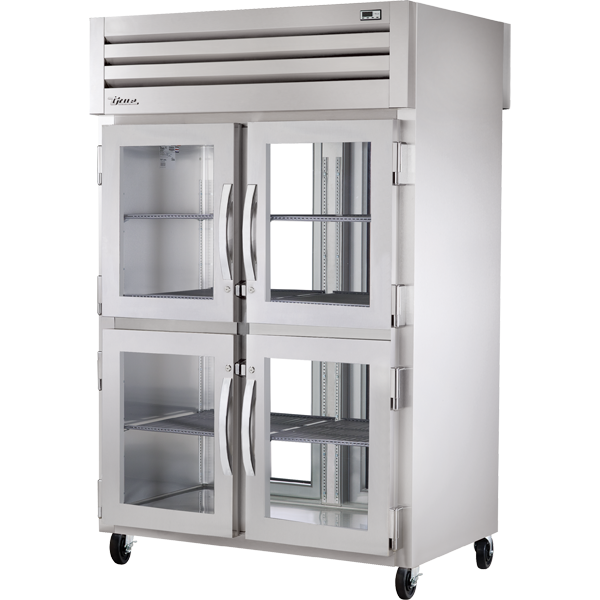 True STR2RPT-4HG-2G-HC Pass-Thru Glass Half Front/Glass Rear Swing Doors Refrigerator