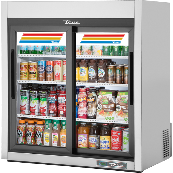 True GDM-09-SQ-S-HC-LD Counter-Top Stainless Steel Exterior Squared Refrigerator