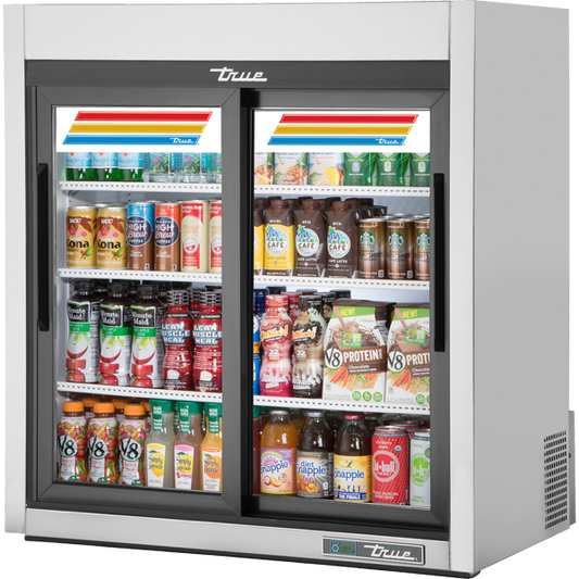 True GDM-09-SQ-S-HC-LD Counter-Top Stainless Steel Exterior Squared Refrigerator
