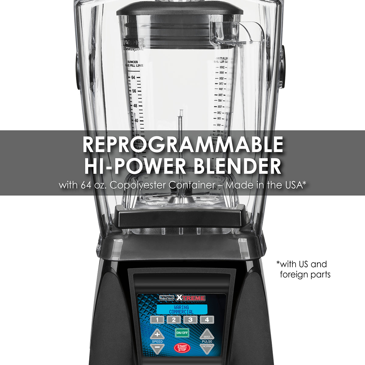 Waring MX1500XTX 3.5 HP Blender w/ LCD Display, Programmable & 64 oz. Container & Sound Enclosure