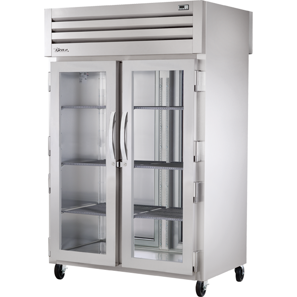 True STR2RPT-2G-2S-HC Pass-Thru Glass Front/Solid Rear Swing Doors Refrigerator
