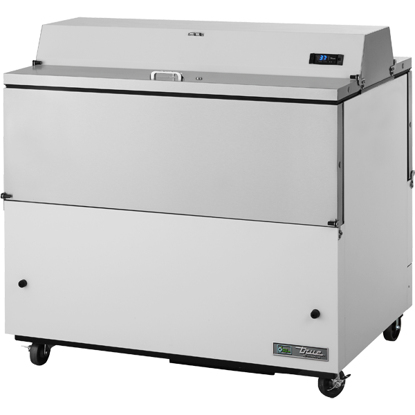 True TMC-49-DS-HC Dual Sided Milk Cooler White and Stainless Steel Exterior/Clear Aluminum Interior