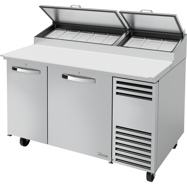True TPP-AT-60-HC~SPEC3 Solid Door Pizza Prep Table with Angled Top Spec Package 3