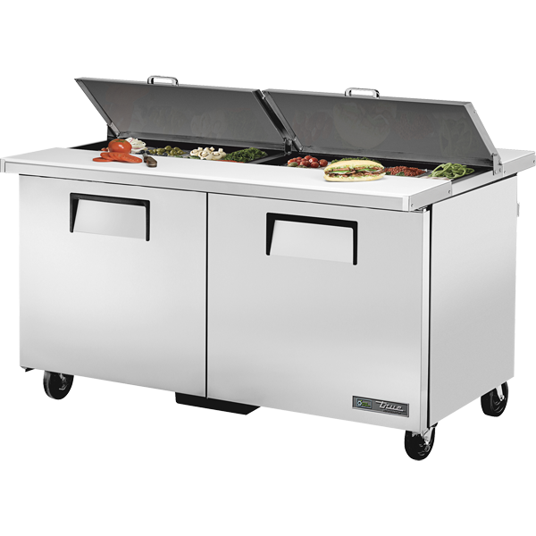 True TSSU-60-16-DS-ST-HC Dual Sided Solid Door Sandwich/Salad Unit