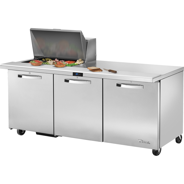 True TSSU-72-12M-B-HC~SPEC3 Mega-Top Solid Door Sandwich/Salad Unit Spec Package 3