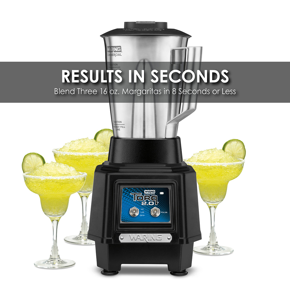Waring TBB145S4 2 HP Blender, Toggle Switches, with 48 oz. BPA-Free Stainless Steel Container