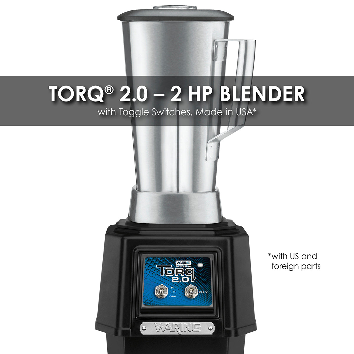 Waring TBB160S6 2 HP Blender, Electronic Keypad & 60-Second Timer,with 64 oz. Stainless Steel Container