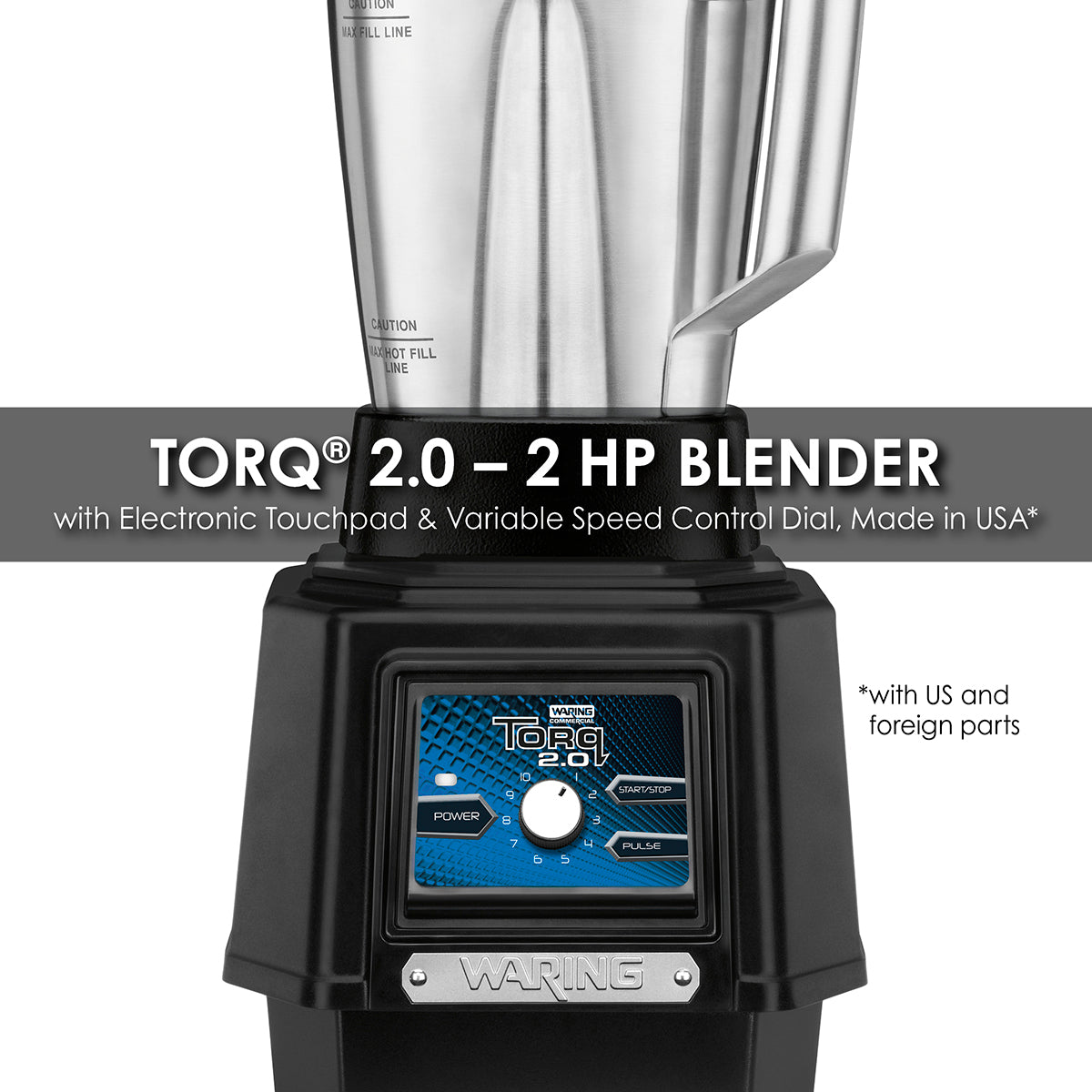 Waring TBB175S4 2 HP Blender,Variable Dial Controls with 48 oz. Stainless Steel Container