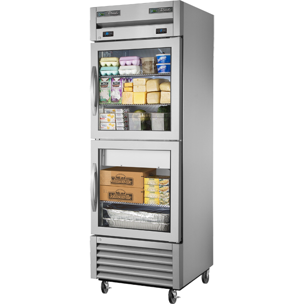 True T-23DT-G-HC~FGD01 Reach-In Glass Swing Door Dual Temperature Refrigerator/Freezer