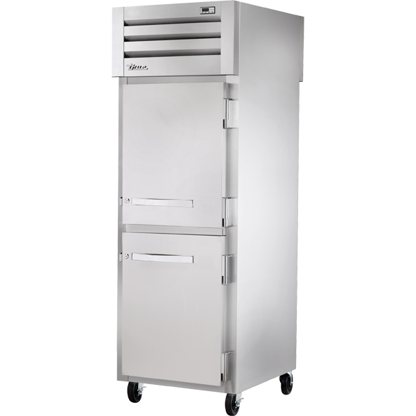 True STA1FPT-2HS-2HS Pass-Thru Solid Half Front/Solid Half Rear Swing Doors Freezer