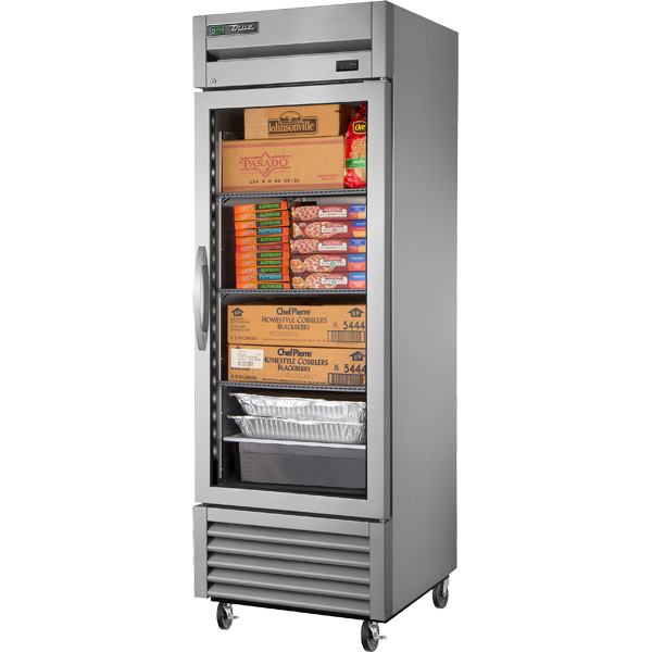 True TS-23FG-HC~FGD01 Reach-In Glass Swing Door Stainless Steel Freezer Framed Glass Door Version 01