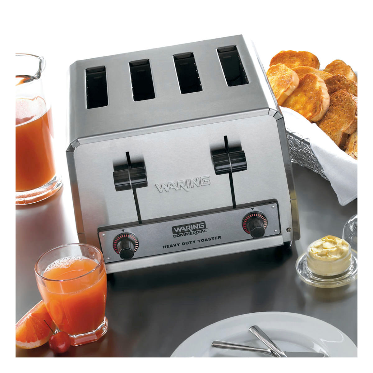 Waring WCT800RC 4-Slice Heavy-Duty Commercial Toaster, 120V, 15 Amp