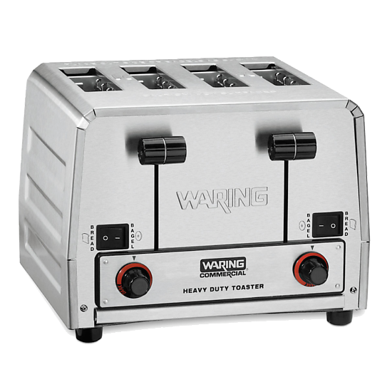 Waring WCT850 4-Slice Heavy-Duty Switchable Bagel/Toast Toaster, 208V