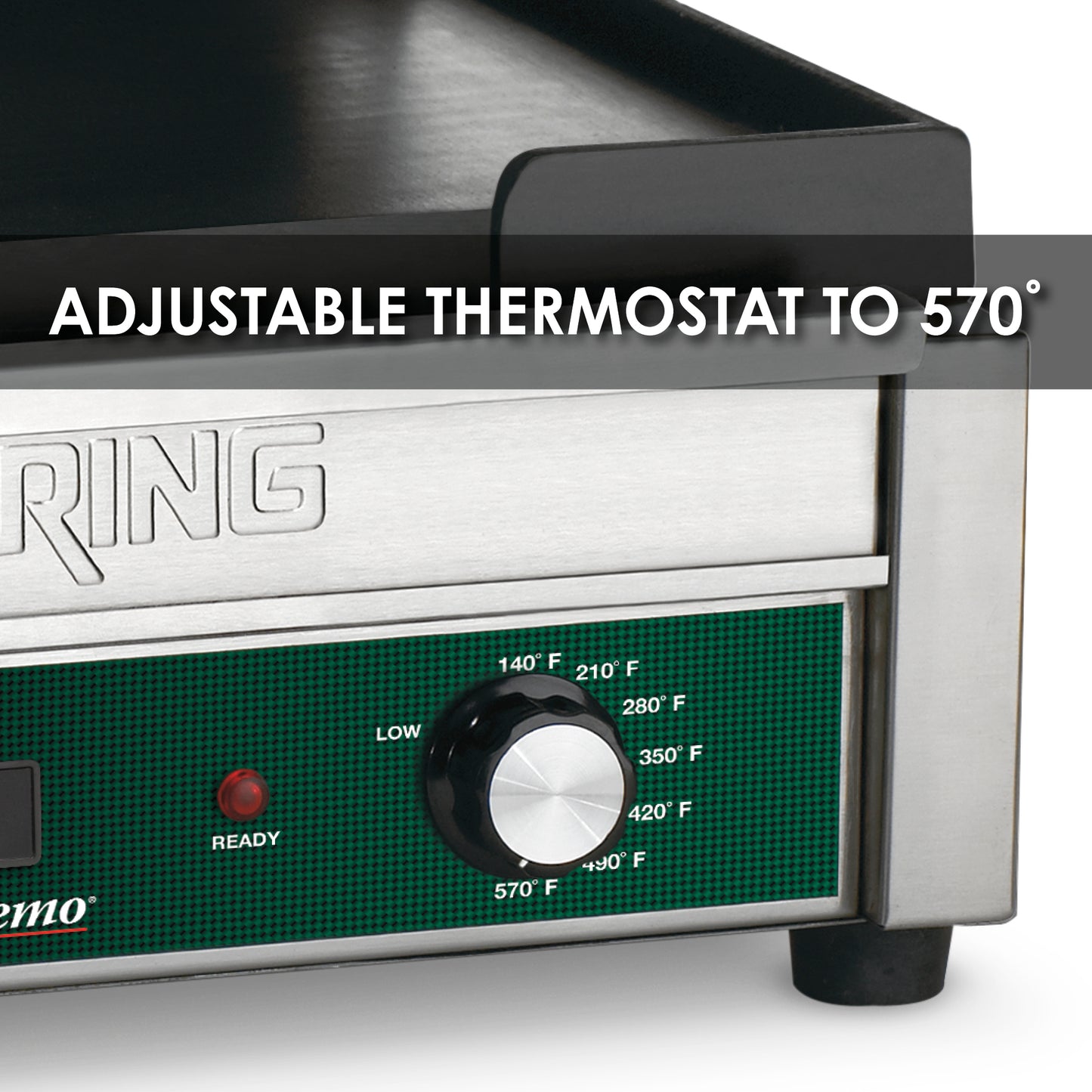 Waring WDG250T Dual Grill — Ribbed Top Plate, Flat Bottom Plate with Timer — 120V (14.5" x 11" cooking surface)
