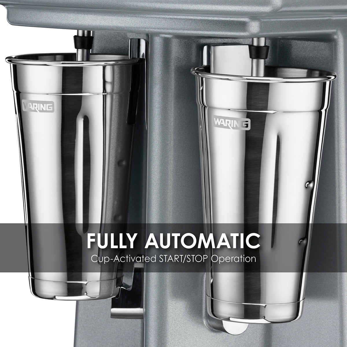 Waring WDM240TX Heavy-Duty Double-Spindle Drink Mixer with Timer, 2 Cups Included