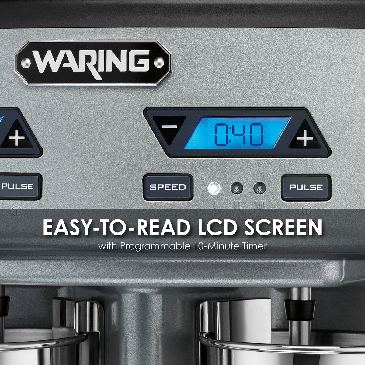 Waring WDM240TX Heavy-Duty Double-Spindle Drink Mixer with Timer, 2 Cups Included