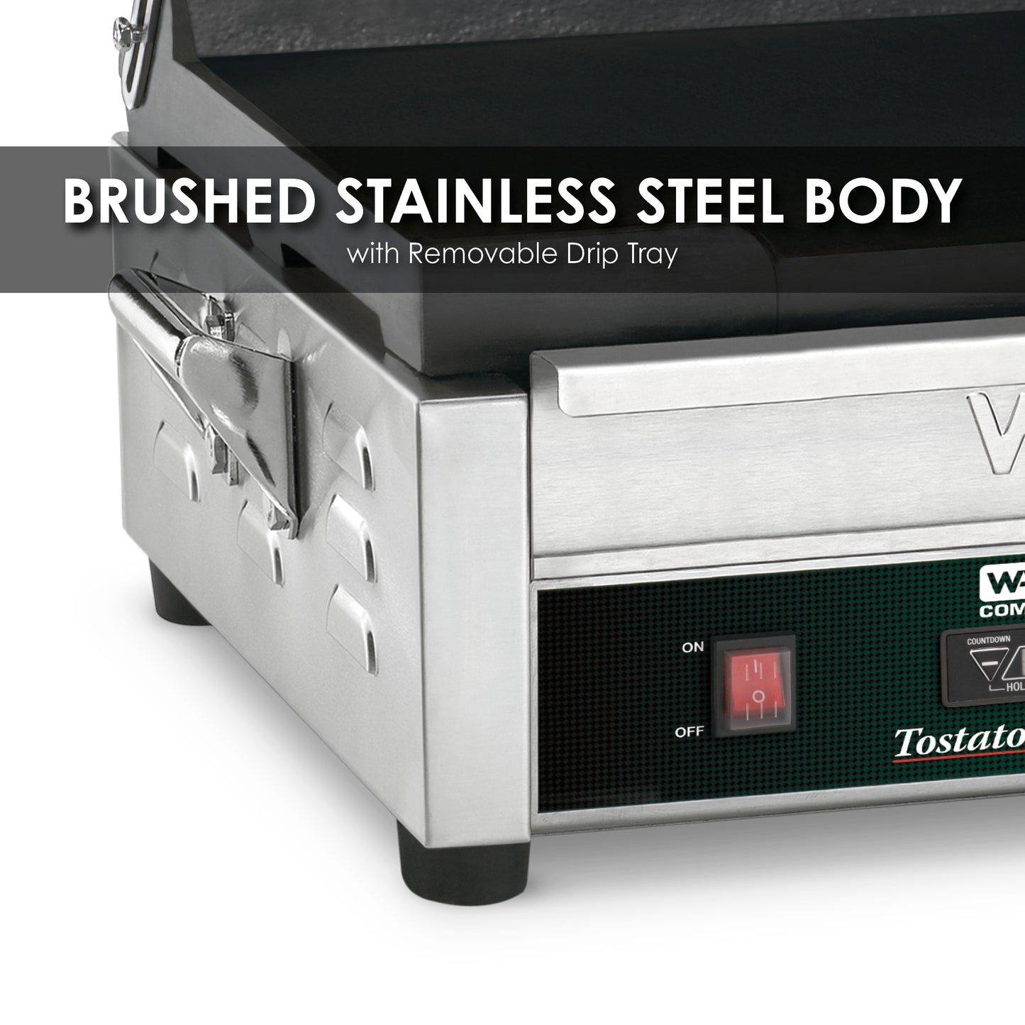 Waring WFG250T Tostato Supremo® Large Flat Toasting Grill with Timer — 120V (14.5" x 11" cooking surface)