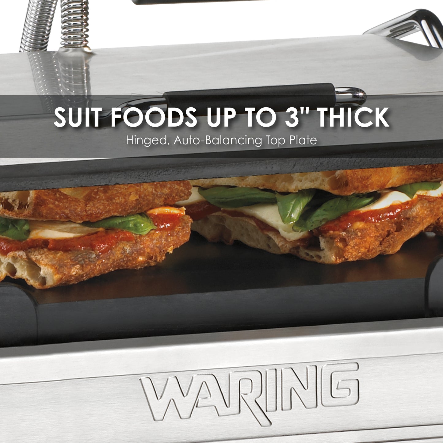 Waring WFG250T Tostato Supremo® Large Flat Toasting Grill with Timer — 120V (14.5" x 11" cooking surface)