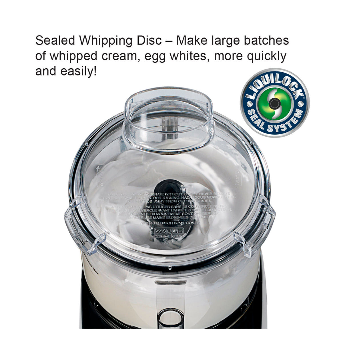 Waring WFP11SW 2.5-Qt. Bowl Cutter Mixer with Flat Lid and LiquiLock® Seal System