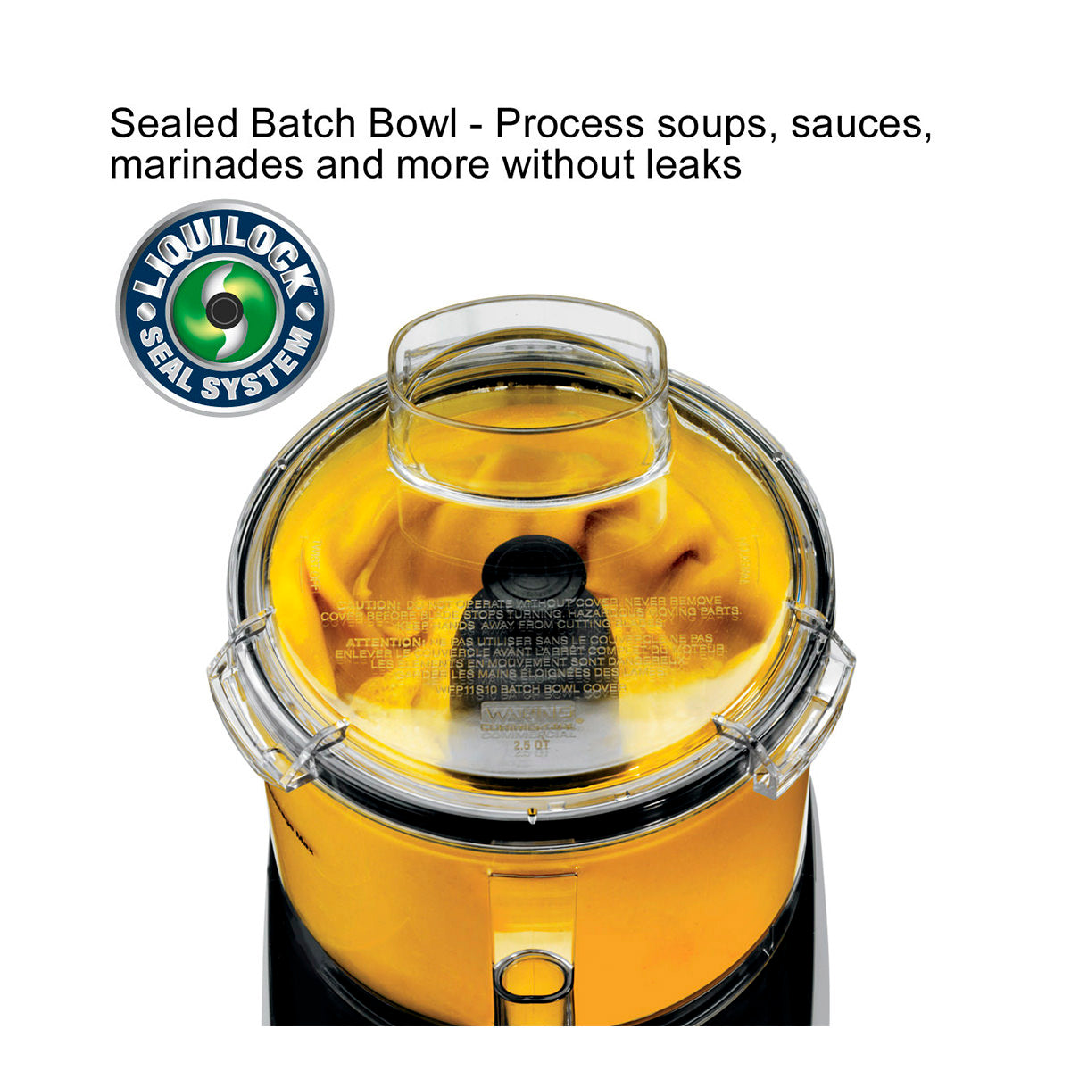 Waring WFP14SW 3.5-Qt. Bowl Cutter Mixer with Flat Lid and LiquiLock® Seal System