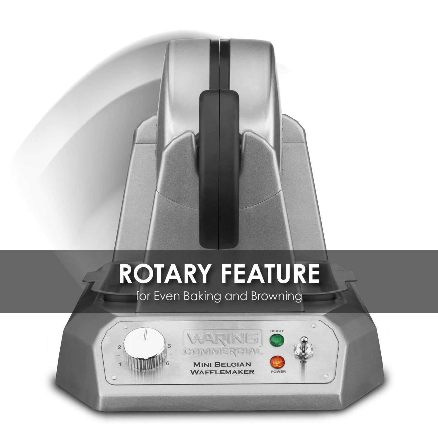 Waring WMB400X Heavy-Duty Mini-Belgian Waffle Maker with Serviceable Plates — 120V, 1200 Watts
