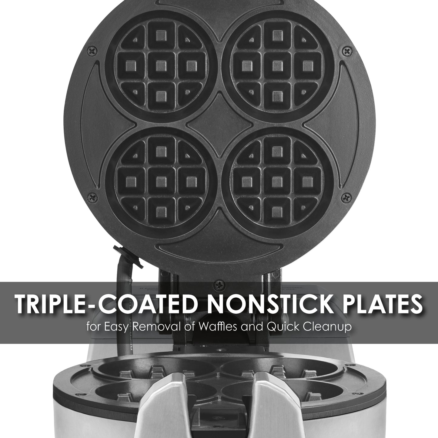 Waring WMB400X Heavy-Duty Mini-Belgian Waffle Maker with Serviceable Plates — 120V, 1200 Watts