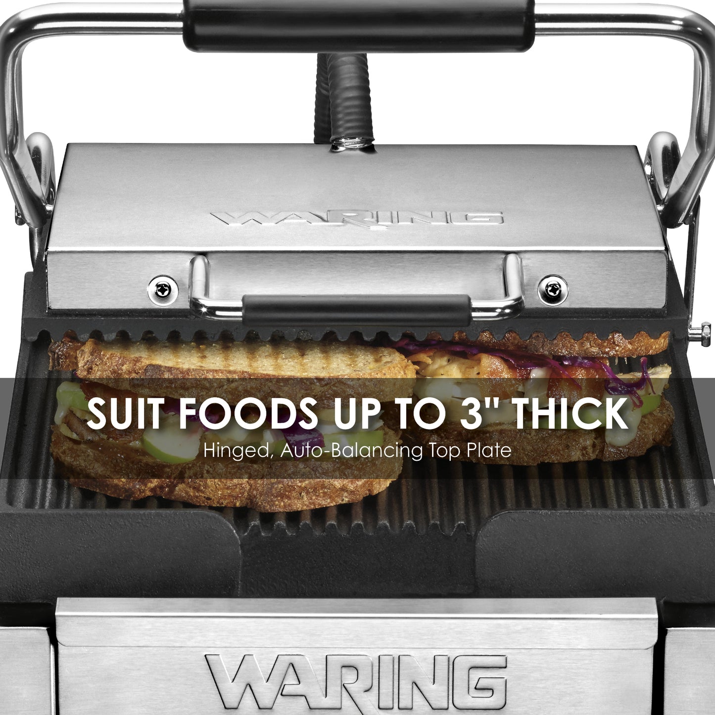 Waring WPG150 Panini Perfetto® Compact Panini Grill — 120V (9.75" x 9.25" cooking surface)