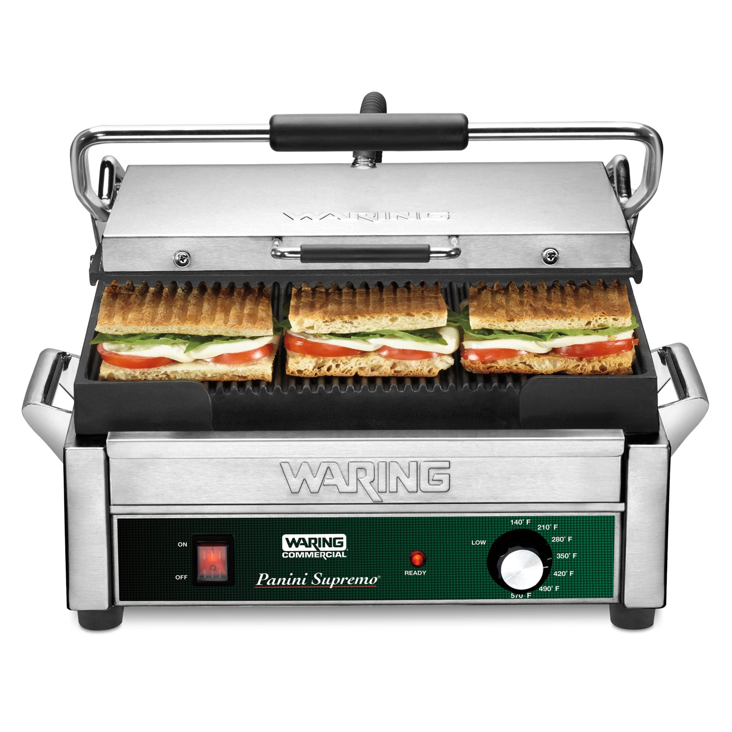 Waring WPG250B Panini Supremo® Large Panini Grill — 208V (14.5" x 11" cooking surface)