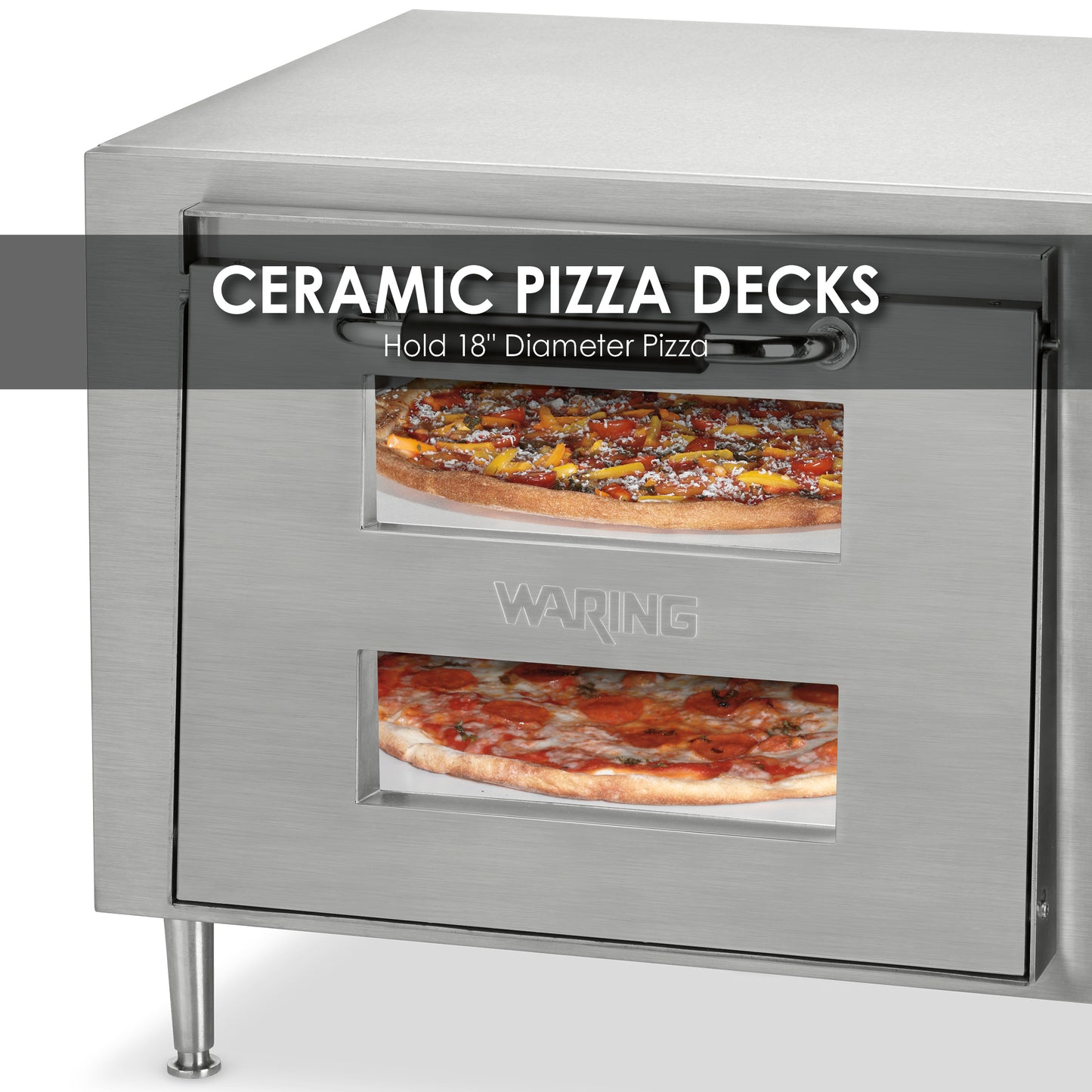 Waring WPO700 Commercial Single Compartment/Double-Deck Pizza Oven, 240V-3200W