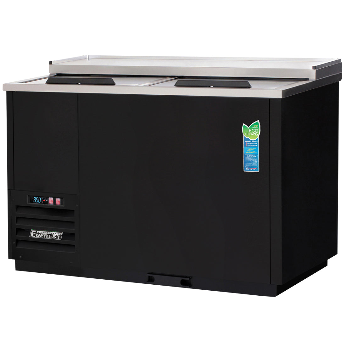 Everest Refrigeration EGC50 2 Lid Chiller, 50" - Black Exterior