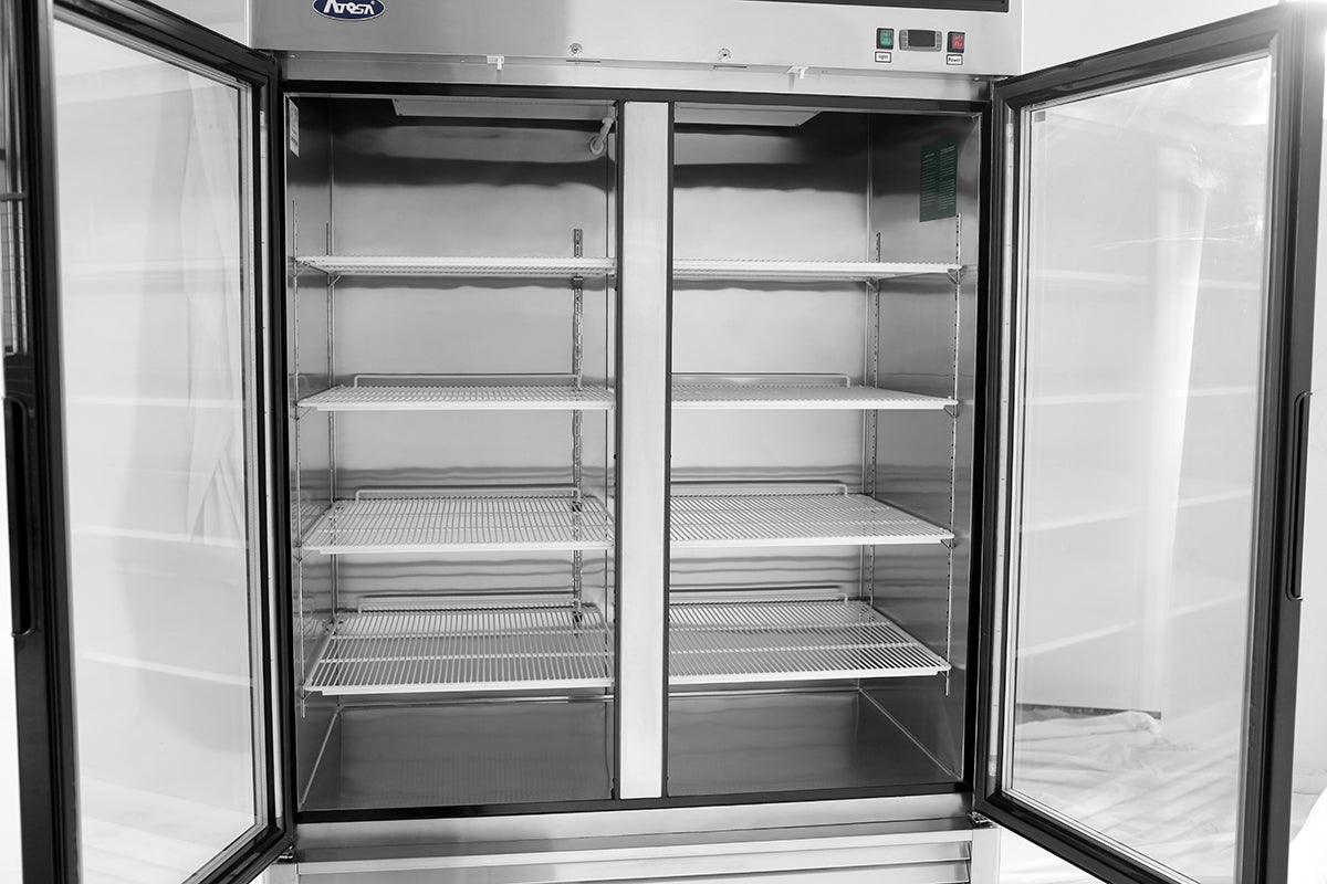 Atosa MCF8703ES Bottom Mount (2) Glass Door Freezer S/S In/Out