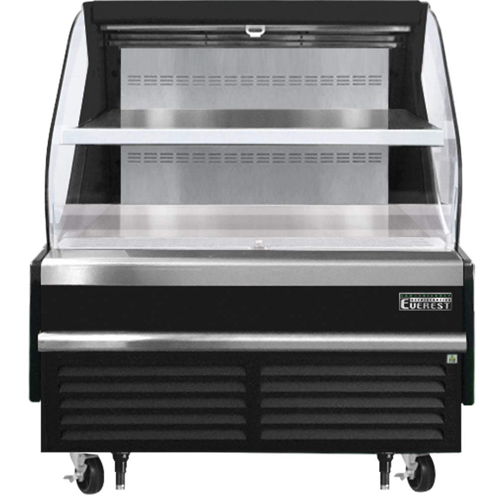 Everest Refrigeration EOMH-48-B-35-T Horizontal Open Air Merchandiser - Black Exterior