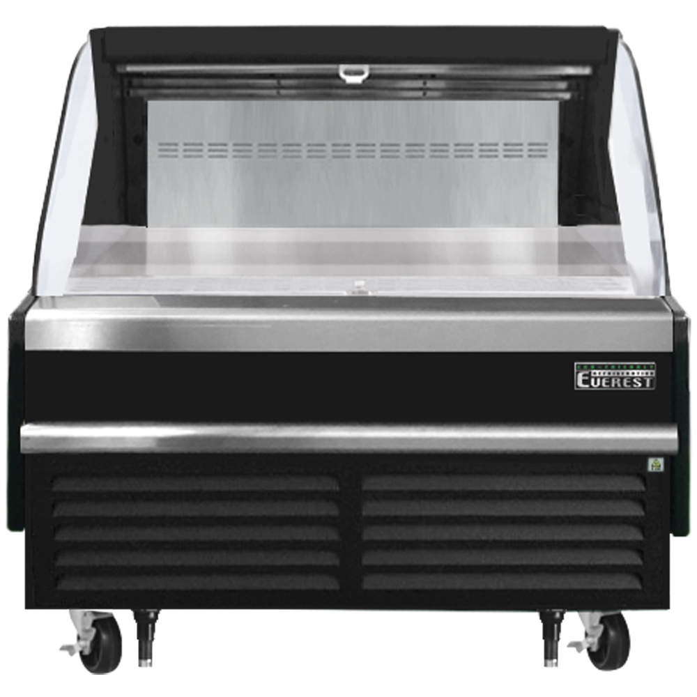 Everest Refrigeration EOMH-48-B-35-S Horizontal Open Air Merchandiser - Black Exterior
