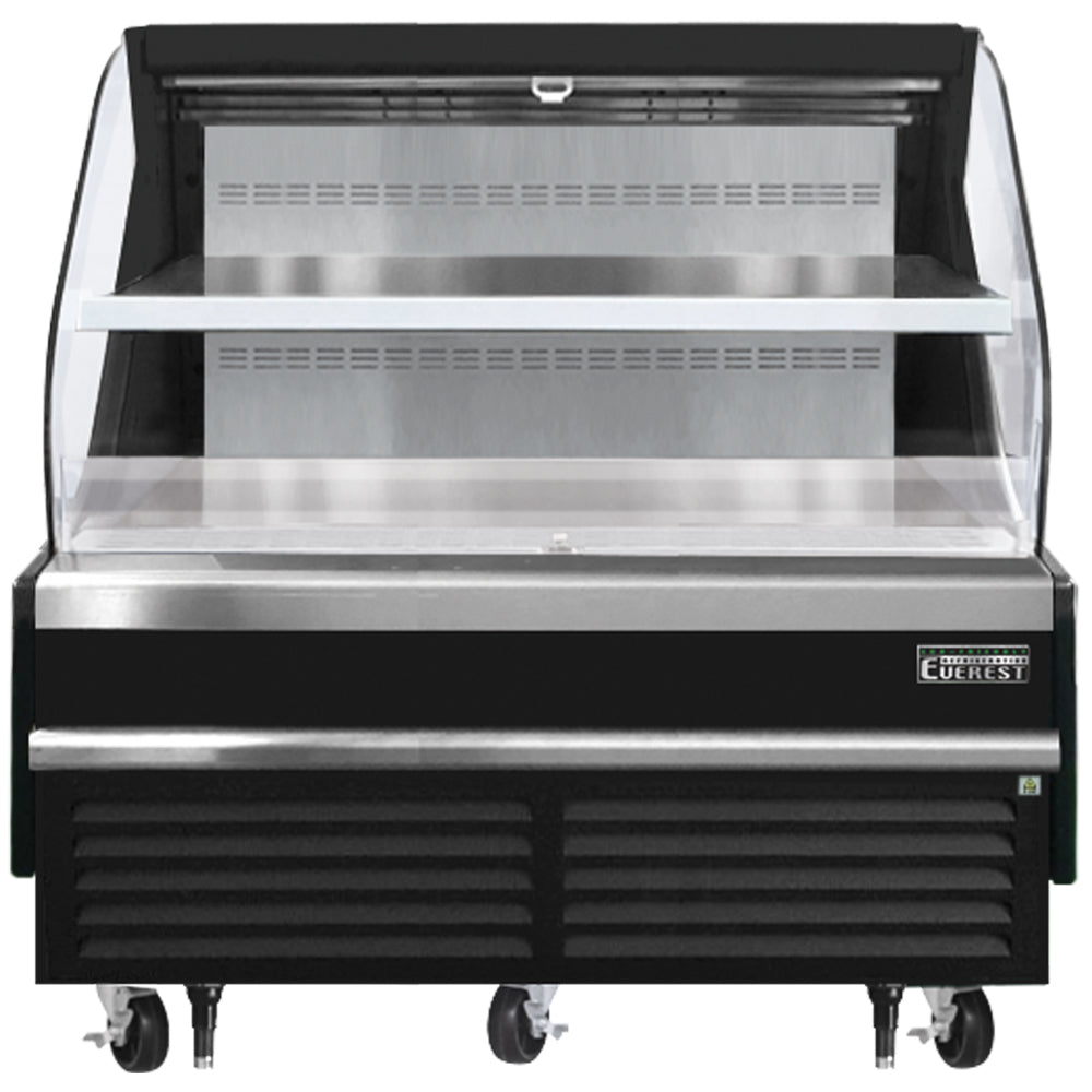 Everest Refrigeration EOMH-60-B-35-T Horizontal Open Air Merchandiser - Black Exterior