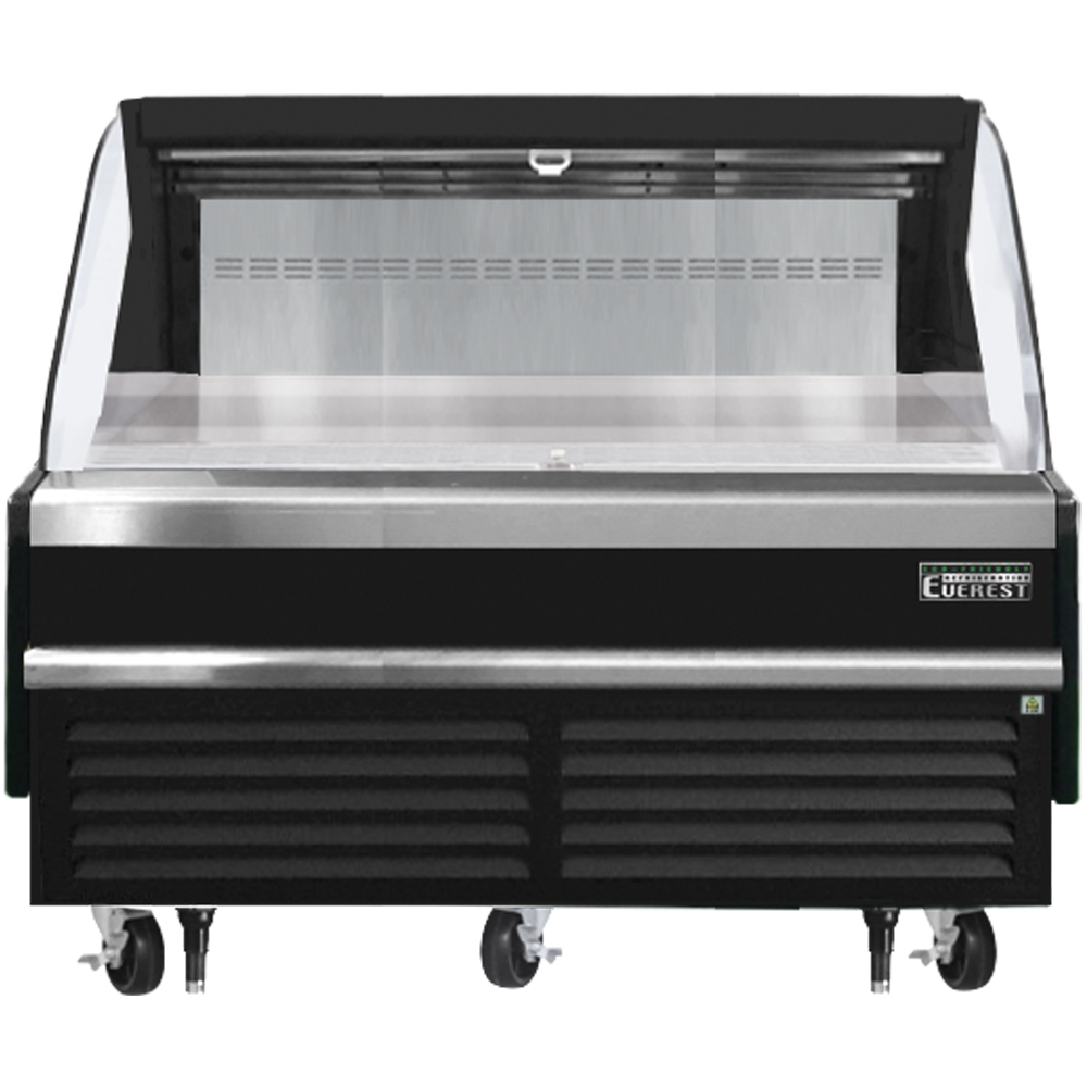 Everest Refrigeration EOMH-60-B-35-S Horizontal Open Air Merchandiser - Black Exterior