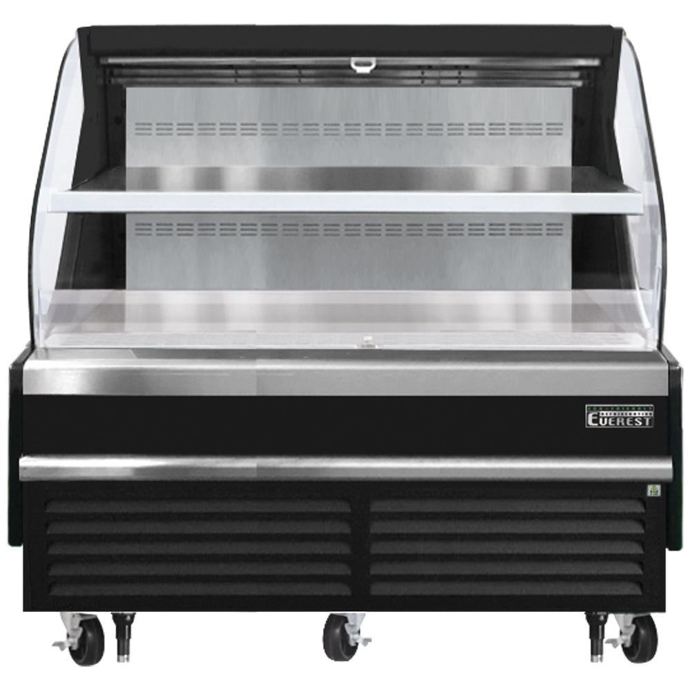 Everest Refrigeration EOMH-72-B-35-T Horizontal Open Air Merchandiser - Black Exterior