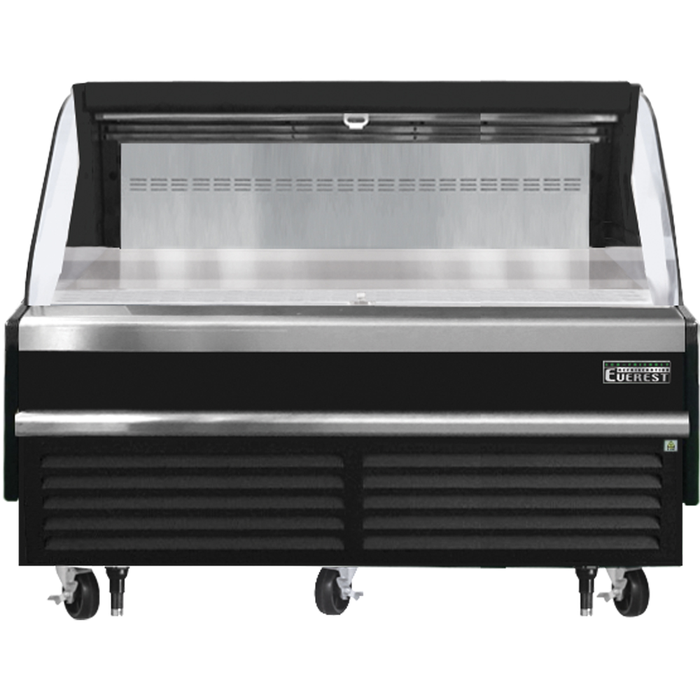 Everest Refrigeration EOMH-72-B-35-S Horizontal Open Air Merchandiser - Black Exterior