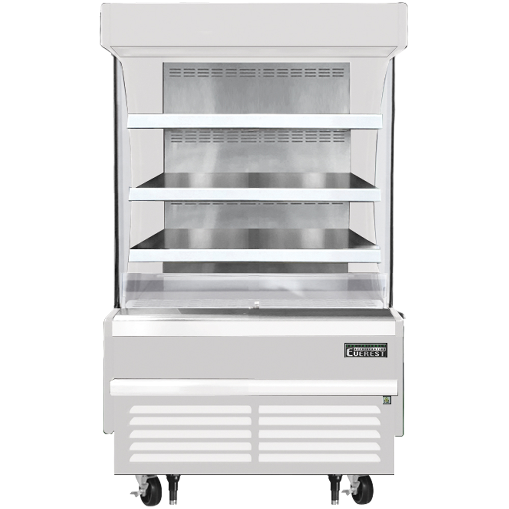 Everest Refrigeration EOMV-36-W-28-S Vertical Open Air Merchandiser - White Exterior