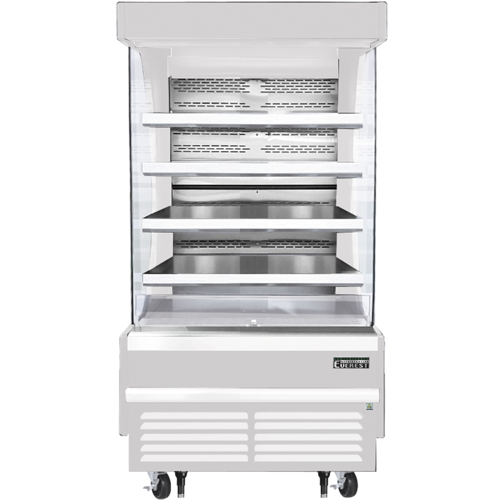 Everest Refrigeration EOMV-36-W-35-T Vertical Open Air Merchandiser - White Exterior