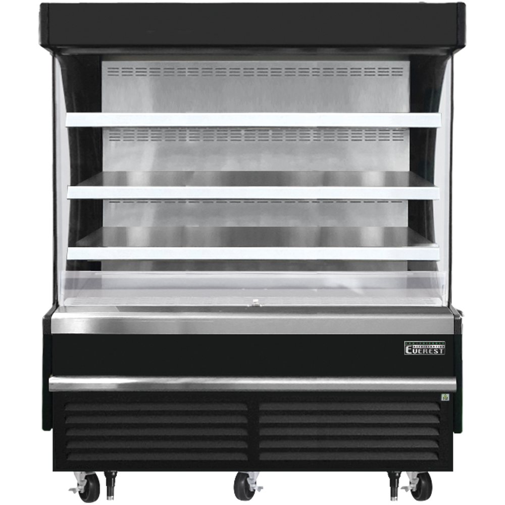Everest Refrigeration EOMV-60-B-28-S Vertical Open Air Merchandiser - Black Exterior
