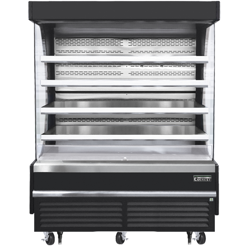 Everest Refrigeration EOMV-72-B-28-T Vertical Open Air Merchandiser - Black Exterior