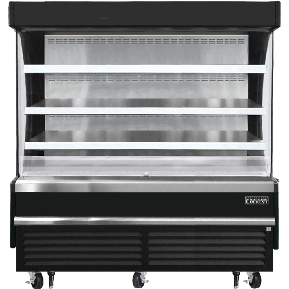 Everest Refrigeration EOMV-72-B-28-S Vertical Open Air Merchandiser - Black Exterior