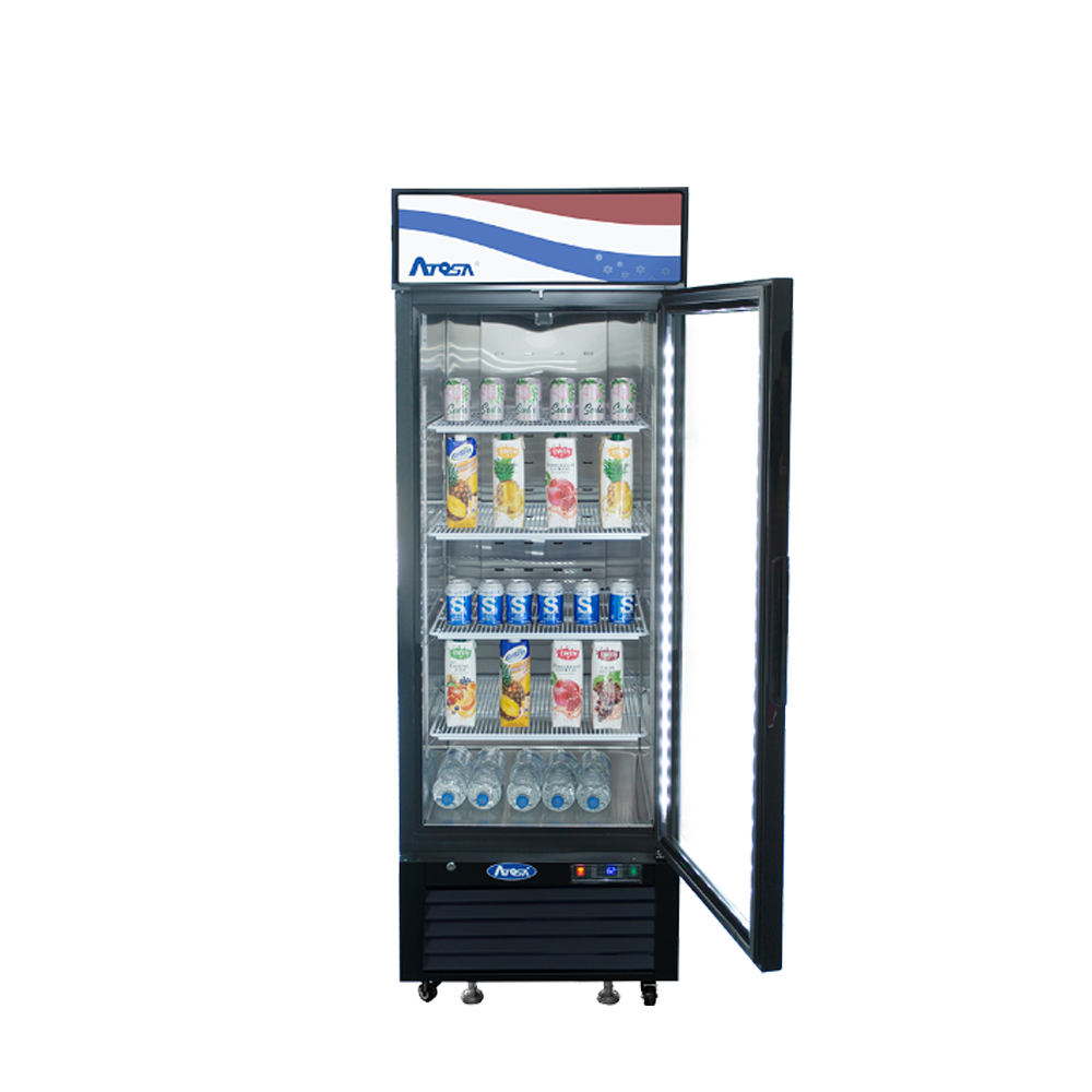 Atosa MCF8720GR Bottom Mount (1) Glass Door Freezer 19.39 cu ft - Black Cabinet