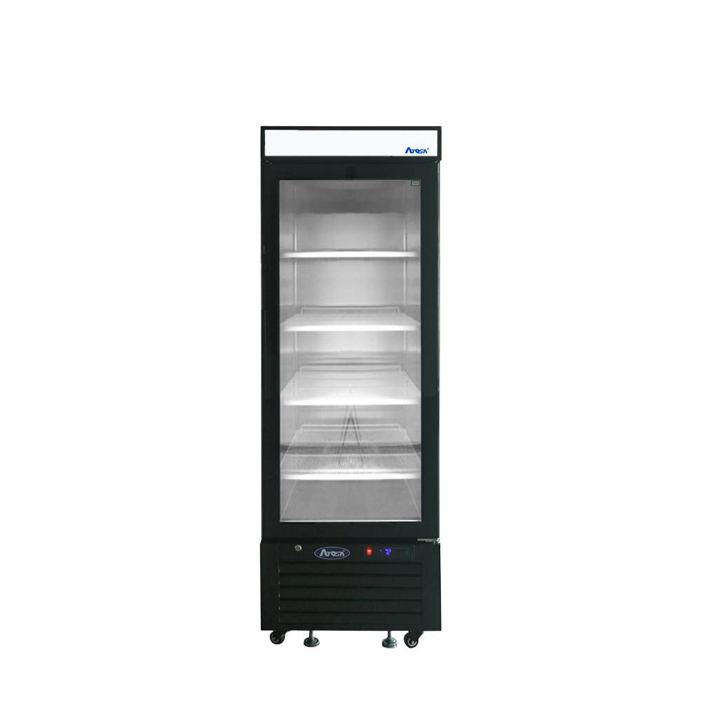 Atosa MCF8726GR Bottom Mount (1) Glass Door Refrigerator 8.3 cu ft - Black Cabinet