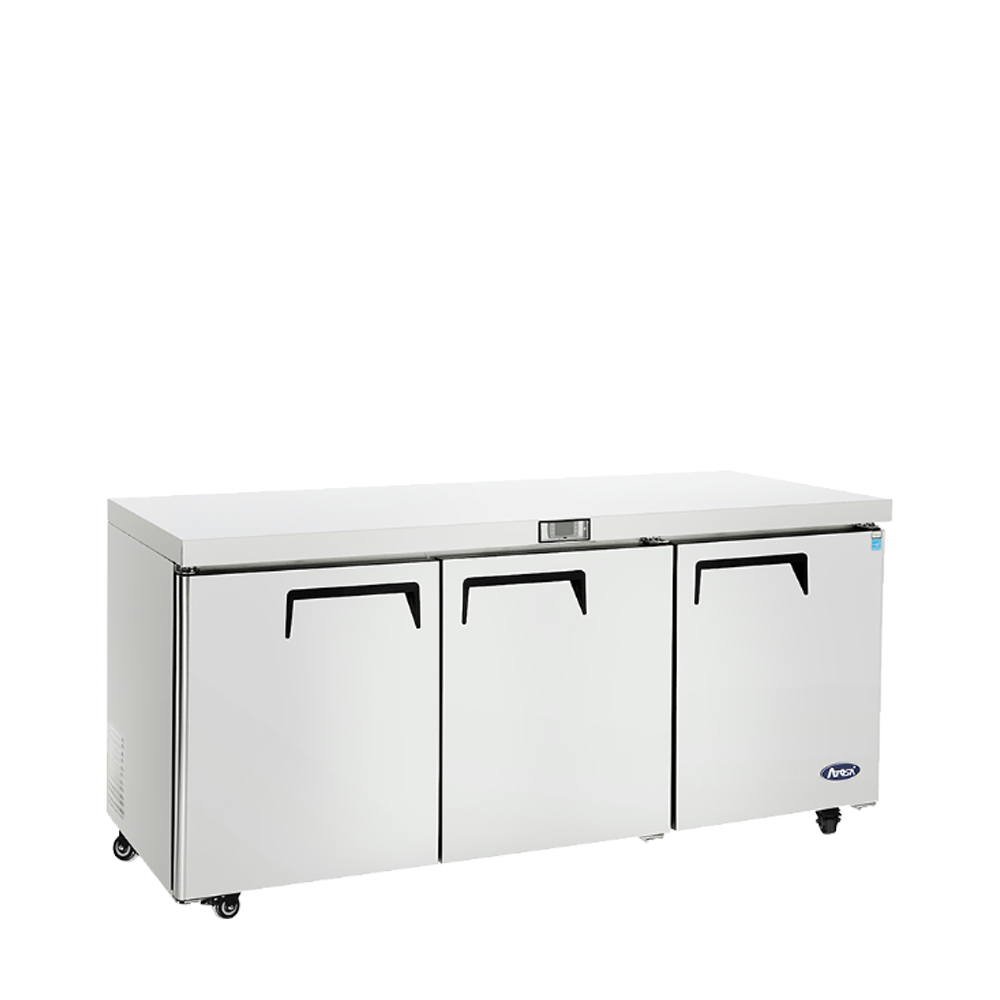 Atosa MGF8404GR 72'' Undercounter-Refrigerator Dimensions: 72-7/10 W * 30 D * 34-1/8 H