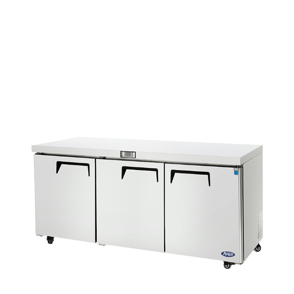 Atosa MGF8404GR 72'' Undercounter-Refrigerator Dimensions: 72-7/10 W * 30 D * 34-1/8 H