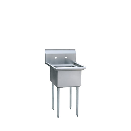 Atosa MRSA-1-N (Ship in 6pcs/Skid) Prep Sink Dimension: 24"W *24"D *44.5"H *22.5" Leg with Bowl Size: 18"*18"*12" Backsplash, Galvanized Tubular Legs, with Adjustable Plastic Bullet Feet.