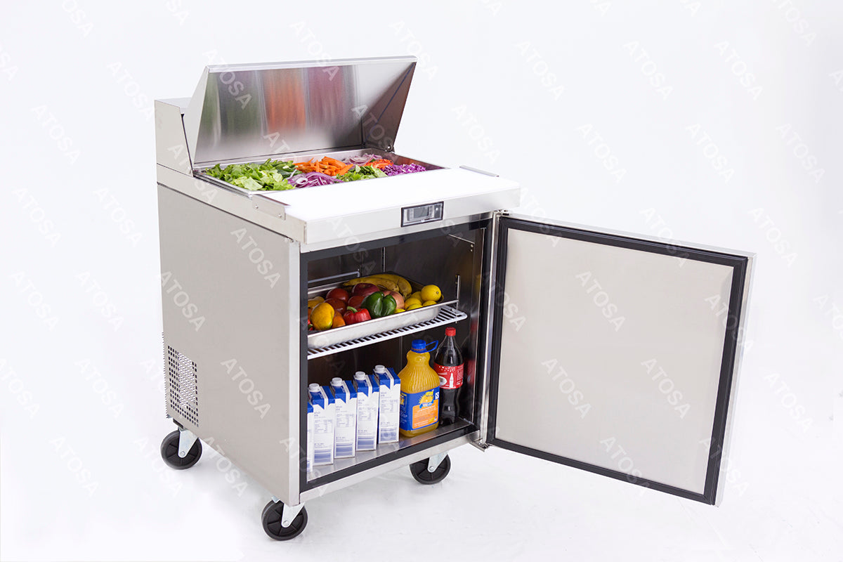 Atosa MSF8301GR 27'' Sandwich Prep. Table with 8 S/S Pans